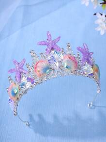 1 buc Coroană Elegantă de Prințesă din Cristal, Bandă Decorativă cu Decor de Stea, Accesorie de Păr pentru Performanță/Cadou de Zi de Naștere