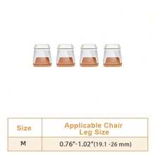 24/16/12/8/4pcs Square Chair Leg Floor Protectors - Silicone Furniture Pads, For Hardwood And Tile Floor Protection, Anti-Slip Chair Leg Covers, Transparent Polished Finish, Noise-Reducing And Scratch-Resistant Chair Leg Protectors