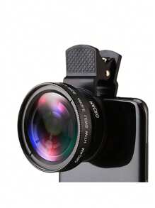 0.45x二合一镜头，超广角微距手机镜头，大视野强力小手机镜头，自带收纳袋，方便携带。超轻，便携，耐用（有无字体随机）（部分款式随机）