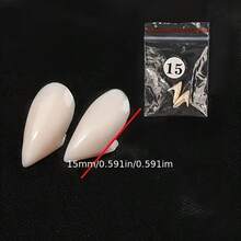 2 Pieces Of Vampire Teeth With Adhesive Particles - Perfect For Role-Playing And Halloween Costume Party Vampire Accessories - Multicolor - View 12