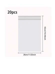 10/20/30/40/50个装耐用白色快递袋 - 加厚、防水、防撕裂塑料邮寄袋，粘合牢固，适用于服装包装和小企业运输