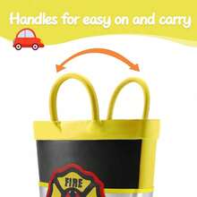 Kids Rain Boots Waterproof Printed Rubber Boots With Handles - 消防隊長 - 查看 3