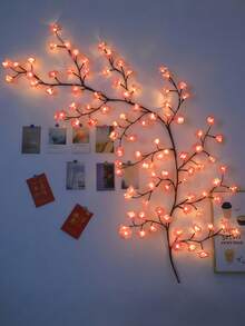 1pc Cherry Blossom Branch Light, USB Power Supply, 8 Lighting Modes, Soft And Flexible Decorative Rattan Lamp, Suitable For Autumn Decoration, Living Room And Bedroom, Office Study, Wall, Game Room Decoration, Outdoor Courtyard, Wedding, Valentine's Day Atmosphere Decoration, Christmas Decoration Gift, Party Atmosphere