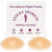 QY Grippy Not Sticky Nipple Covers For Women Cakes Reusable NonAdhesive Nipple Pasties For Women Silicone Strapless Bra 8380 - Caramel - 查看 1