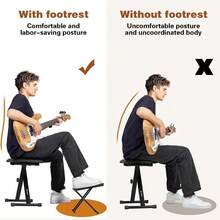 Reposapiés portátil y plegable ajustable en altura para guitarra acústica, accesorio para guitarra eléctrica, bajo eléctrico y principiantes músicos