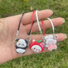 （不包括娃娃）每个娃娃屋10件迷你微型苹果娃娃熊猫模型紧凑型斜挎包OB11婴儿衣服配件帆布吊坠万圣节礼物圣诞礼物 - 彩色 - 查看 4