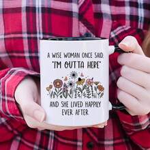 1 Stück Keramik Kaffeetasse, Rentnergeschenke für Frauen 2025, Rentner Tasse, "Eine weise Frau sagte einmal: Ich bin hier raus" Kaffeetasse, Rentnergeschenke Geburtstagsgeschenk Weihnachtsgeschenke für Mutter Oma Lehrerin Krankenschwester Kollegen