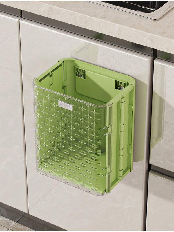Household Folding Trash Can, Wall-Mounted Storage Bucket Without Drilling Holes, Large Kitchen Trash Can, Large-Capacity Bedroom Garbage Bin