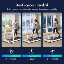 BLACK LORD Treadmill Walking Pad Gym Fitness Foldable - White - View 4