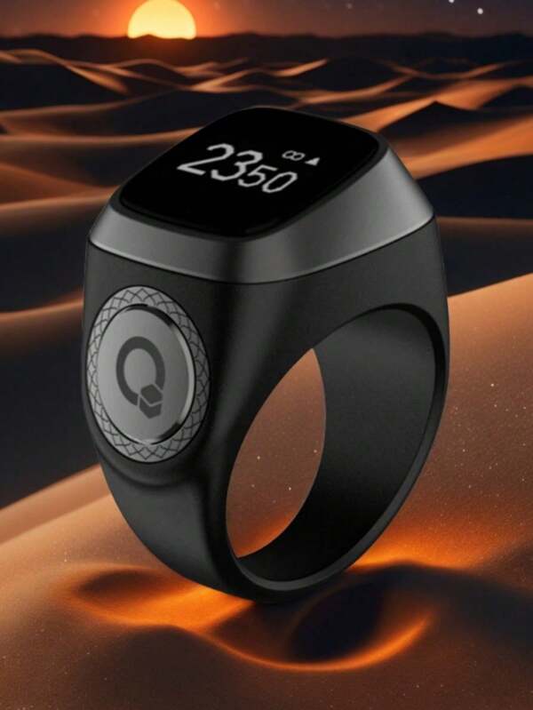 1pc Smart Tasbih Dhikr Ring - Digital Electronic Counter, Suitable For Muslim Islamic Prayer. New High-End Counter Smart Time Reminder Alarm Outdoor Electronic Device APP Control Finger Counter (20mm) Fashionable Smart Prayer Ring Tasbih Prayer Counter