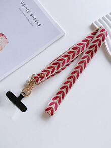 Leaf Mobile Phone Strap Hanging Adjustable Nylon Neck Lanyard With Faux Pearl Pendant And Wide Fabric Shoulder Strap Cover - Multicolor - View 16