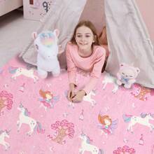 A Pink Children's Blanket That Glows At Night, Flannel Covered Blanket, Suitable For Children's Beds, Sofas, Travel Blankets, And Holiday Gifts For Children.