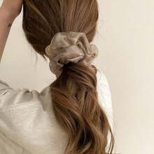 3个双层欧根纱纯色发圈，发绳，发圈，洗脸发圈，发饰，马尾辫发饰 - 彩色 - 查看 4