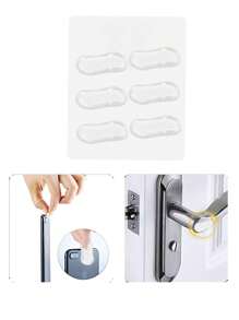 6片装优质静音马桶座垫 - 透明可水洗PU硅胶垫，有效降低噪音，保护家具，宠物友好，搬家新居礼物（4毫米厚粘胶）浴室用品 浴室工具