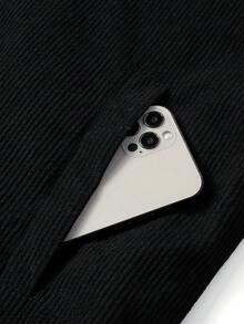 1 pieza Chaqueta deportiva casual con forro térmico para hombre, chaqueta térmica de borreguito de moda y versátil para otoño/invierno