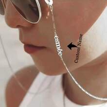 1pc Personalized Custom Name Glasses Chain, Custom Gold Name Tag Glasses Chain Accessories,Dainty Sunglasses Chain, Bohemian Face Mask Chain,Gold Chain Jewelry Valentine's Day Gifts Christmas Gifts - Multicolor - View 8