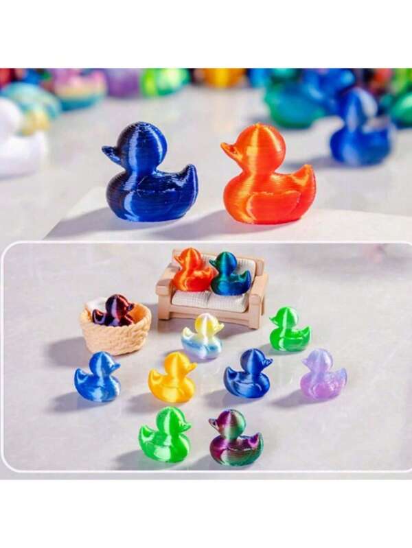 5/10/20/30/40/48//50/100 paquets Mini animaux imprimés en 3D, jouets à triturage imprimés en 3D, canards imprimés en 3D, canards à triturage, articles imprimés en 3D, petits animaux de poche, cadeau pour Pâques, styles et couleurs aléatoires