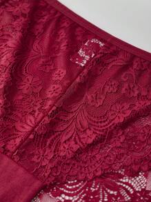 3PCS Women's Plus-Size Lace-Trimmed Loose And Comfortable Briefs In Popular Colors For Autumn And Winter