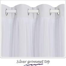 PONY DANCE Living Room Curtains - Blackout Curtains Grey Ombre With White Sheer Overlay Thermal Insulated Mix & Match For Home Decoration With Tie Ropes, W52 X L84 Inch, 2 Panels-FUNALING - 紫色 - 查看 4