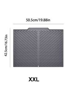 1pc Multifunctional Kitchen Drain Mat - Non-Slip, Quick-Dry, Heat-Resistant Rubber Mat For Dishes, Utensils & Cups - Grey, Water-Control Design For Countertop & Bar Use, Kitchen Drying Mat|Rubber Drain Mat|Rubber 100.00% Cover - Grey - View 13