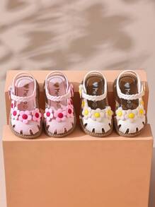 夏季新款儿童凉鞋包头鞋，男童女童幼儿防水防滑软底室内户外时尚婴儿凉鞋 - 粉色 - 查看 5