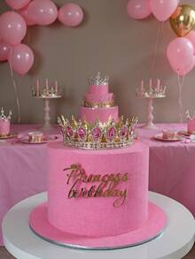 1 unidade/3 unidades/5 unidades de enfeites de bolo em PMMA com a frase "Princesa" para aniversário, decoração moderna de bolo com letras para festa de aniversário, presente para decoração de bolo de aniversário, suprimentos para decoração de bolo DIY, decoração de confeitaria, suprimentos para confeitaria, acessórios para bolo, utensílios de cozinha essenciais, presente de Natal - Ouro - Ver 5