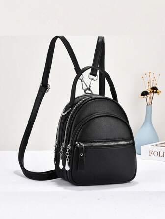 Nueva mochila pequeña de hombro dual para mujer, se puede usar como bolso de hombro o bolso de mano, mochila pequeña suave multifuncional