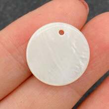 30/100pcs 10mm Natural White Freshwater Shell Beads - Rainbow Color Round Loose Beads, Suitable For Jewelry Making DIY, Bracelet Necklace Earring Craft Supplies - White - View 8