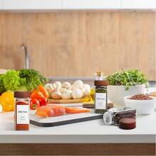 24pcs/12pcs Spice Jars With Labels, Spice Jars With Lids And Labels, 4oz Square Spice Container With Stickers + Funnel + Pen + Brush, Spice Container Set, Spice Storage Box, Kitchen Set With Pepper Grinder - Acacia 12-piece Set - View 8