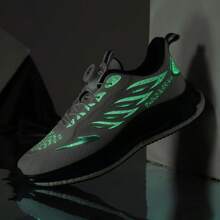 Men's Lightweight Sports Running Shoes, Outdoor Casual Shoes, Fashion & Comfortable Breathable, Suitable For All Seasons: White & Navy Blue, Black Teenagers' Rotary Button Thick Sole Shock-Absorbing Comfortable Outdoor Sports Shoes