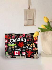 Borsa cosmetica a tema canadese, un must-have per un viaggio in Canada, una borsa da viaggio compatta, un regalo a tema canadese, un organizer portatile per articoli da toeletta, un must-have per viaggi, vacanze, attività lavorative, fitness e all'aperto, una borsa pieghevole leggera con cerniera e grande capacità, borsa da viaggio per articoli essenziali, per la scuola, le vacanze, il ritorno a scuola, cosmetici, borsa da viaggio per donne