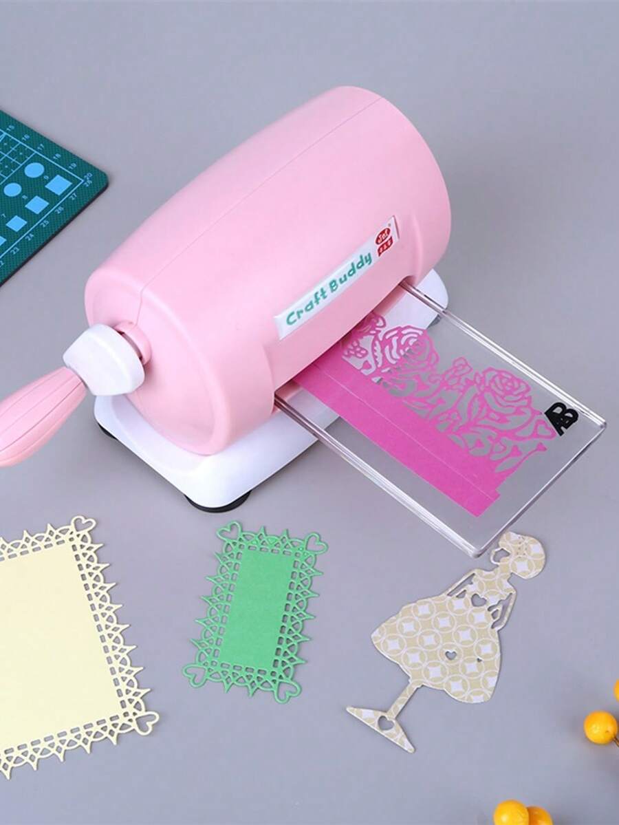 A Pink Mini Manual Die Cutting Machine - Pink - View 1