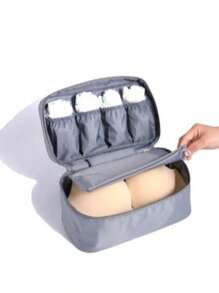 女士旅行收纳包 - 多层储物袋，完美收纳文胸、内衣等：是旅行和商务出行的理想之选，行李箱配件，设计紧凑，外观时尚，仅限干洗，可手洗，文胸收纳袋，适合经常旅行的人士，打造井然有序的生活方式 - 彩色 - 查看 4