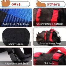 Verstellbares kariertes Geschirr- und Leinensatz, geeignet für kleine Haustiere - Meerschweinchen, Frettchen, Eichhörnchen usw. Keine Zugweste - Nur Handwäsche, Hamster