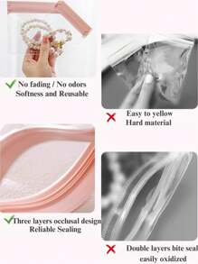 20/10/5/2 قطعة أكياس سحاب شفافة قابلة لإعادة الإغلاق، حقيبة تخزين مجوهرات شفافة من EVA للسفر، أكياس سفر وردية صغيرة قابلة لإعادة الإغلاق، ضروريات السفر والرحلات البحرية والمدرسة والسكن الجامعي لتخزين الخواتم والأقراط والأساور والقلائد