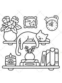 1本《猫咪时光：成人及青少年涂色书》，简单易涂色，超可爱舒适放松空间设计（舒适空间涂色书），儿童涂鸦绘画书，蒙特梭利绘画玩具，创意圣诞礼物。儿童早教益智拼图玩具手工绘画套装（默认不含笔）。 - 彩色 - 查看 7
