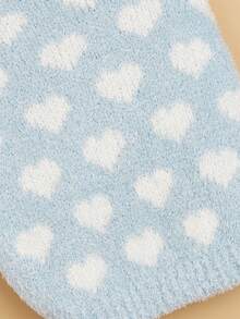 1pc Soft, Fluffy Blue, Red, Pink All-Over Heart Print Wool Sweater Vest, Warm Dog Clothing - Blue - View 7