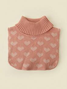 1pc Kids Pullover Scarf With Heart, Pentagram, Twist Pattern, Warm & Soft For Daily Use - Multicolor - View 10