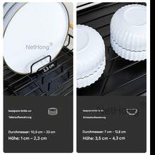 NetHong Large Kitchen Sink Dish Drainer Rack With Drip Tray And Plate Cutlery Holder UK - Black Single Layer-bT090 - View 10