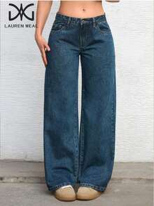 Pantalones harem sueltos y versátiles para mujer, sección larga de jeans de color original, estilo casual de Europa y Estados Unidos