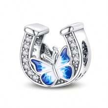 1件精美心形串珠玫瑰花、情人节串珠四叶草、向日葵、春日蝴蝶、U型串珠情侣串珠四叶草、爱情春花、绿色串珠、紫色串珠四叶草、孔雀羽毛、满钻、方形吊坠串珠惊喜礼物、适合原创手链、魅力女性、珐琅工艺珠宝礼物 - 金色 - 查看 21