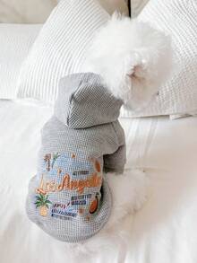 1件宠物衣服，狗狗/猫咪服装，小型犬可爱装扮，保暖舒适的小型宠物卫衣，适合秋冬季穿着 - 灰色 - 查看 2