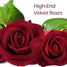 1/5/10/20/30/200 piezas Rosa roja oscura artificial, flores falsas, adecuadas para ramos de boda DIY, decoración de mesa, despedida de soltera, decoración del Día de San Valentín, baby shower, decoración del hogar - Rojo - Ver 6