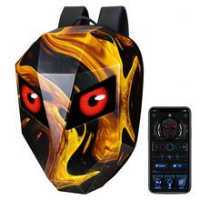 Gelrova LED Backpack With Light Up Moving Eyes,Cool Motorcycle Backpack Hard Shell Laptop Backpack, Knight Serise 19in (Large) - Multicolor - View 18