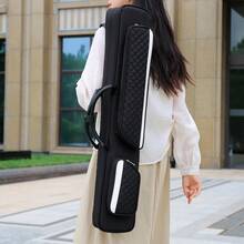 Billiard Cue Bag 7e Hole Portable Half Dragon Cloth With Leather Contrast Color Storage Bag Nine Ball Big Head Cue Bag - Multicolor - View 12