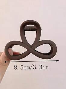 爪夹 1 件 女士甜美温柔公主风格高品质纹理波西米亚风格可爱时尚简约优雅休闲度假风格 8.5 厘米/3.3 英寸深棕色哑光发爪适合女性日常高马尾通勤节日派对送礼佩戴使用发夹夹子夹发爪发饰头饰休闲发夹、学校用品、学院秋季配饰秋冬 - 棕色 - 查看 6