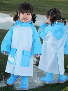 1pc Kids Cartoon Raincoat, Cute With Backpack Hole, Suitable For Boys, Girls, Kindergarten Students