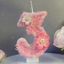 1pc Birthday Candle Numbers, 0-9 Numeric Candle, Romantic Party Favorite Digit Candle Cake Decor, Holiday Anniversary Party Cake Number Candle, Glitter Digit,Wedding