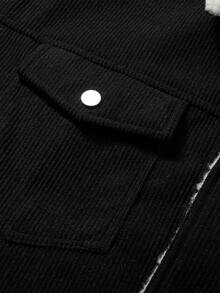 1 pieza Chaqueta deportiva casual con forro térmico para hombre, chaqueta térmica de borreguito de moda y versátil para otoño/invierno