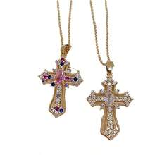 Vintage Cross Necklace Personalized Pendant Necklace Niche Design Clavicle Chain